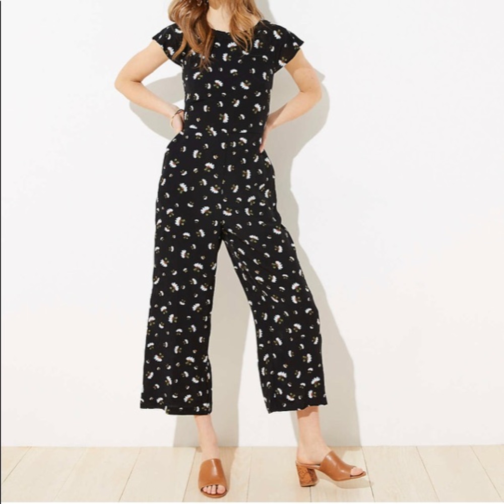 LOFT Lily Tie Back Jumpsuit Sz 4 NWT
